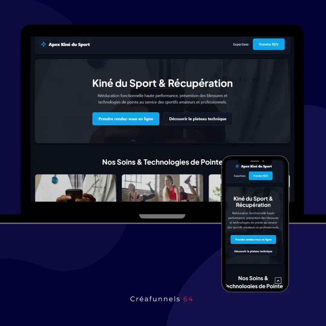 Création de site internet Pyrénées atlantiques kiné du sport