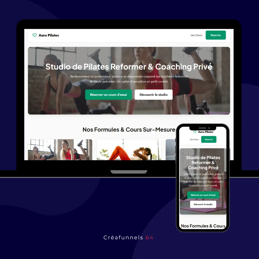 Création site internet pour studio plilates reformer